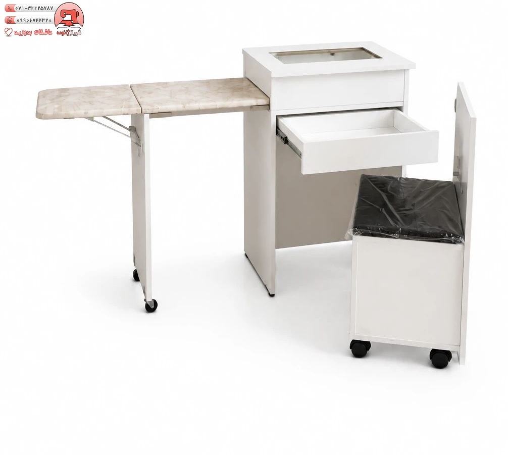 ميز mdf صندلي چرخدار همراه با صفحه اتو مخفي